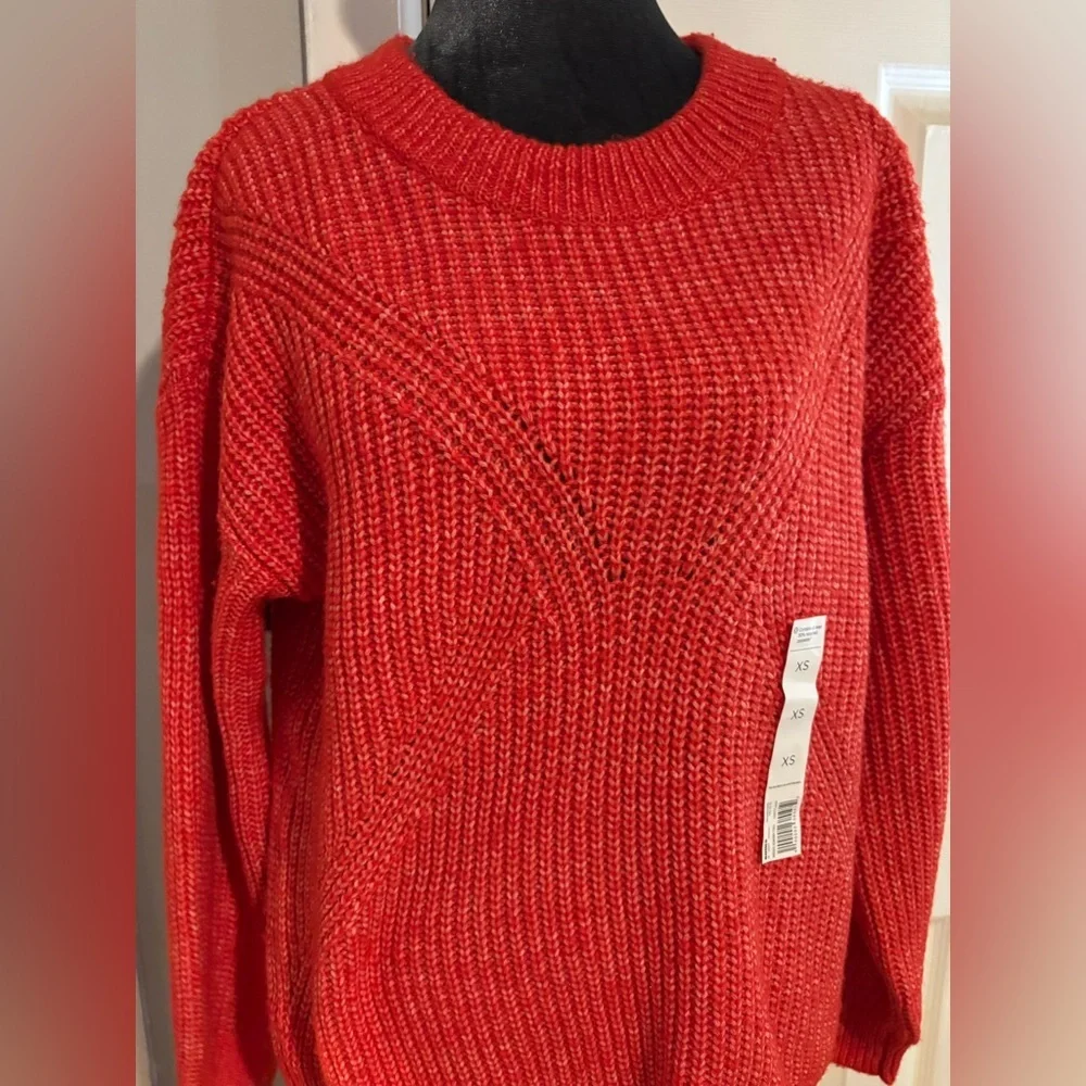 NWOT Sonoma Vibrant Red Knit Pullover XS